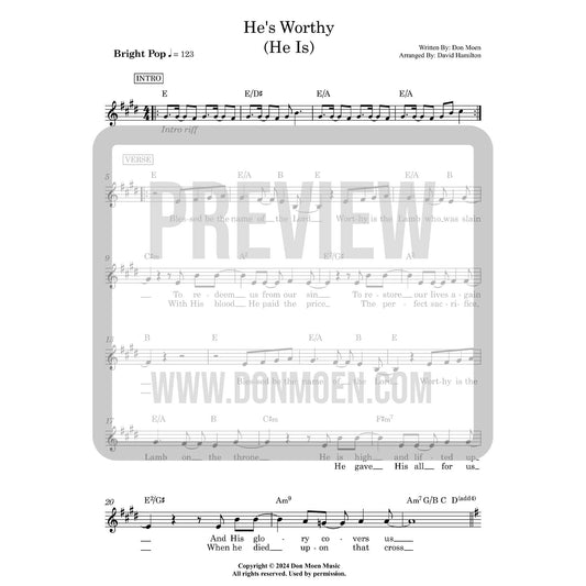 He's Worthy (He Is) - Lead Sheet (Digital)