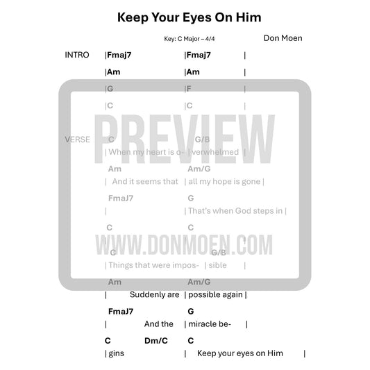 Keep Your Eyes On Him - Chord Chart (Digital)